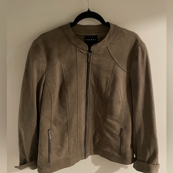 Tribal Jackets & Blazers - Tribal Light Brown Suede Jacket Women’s 14